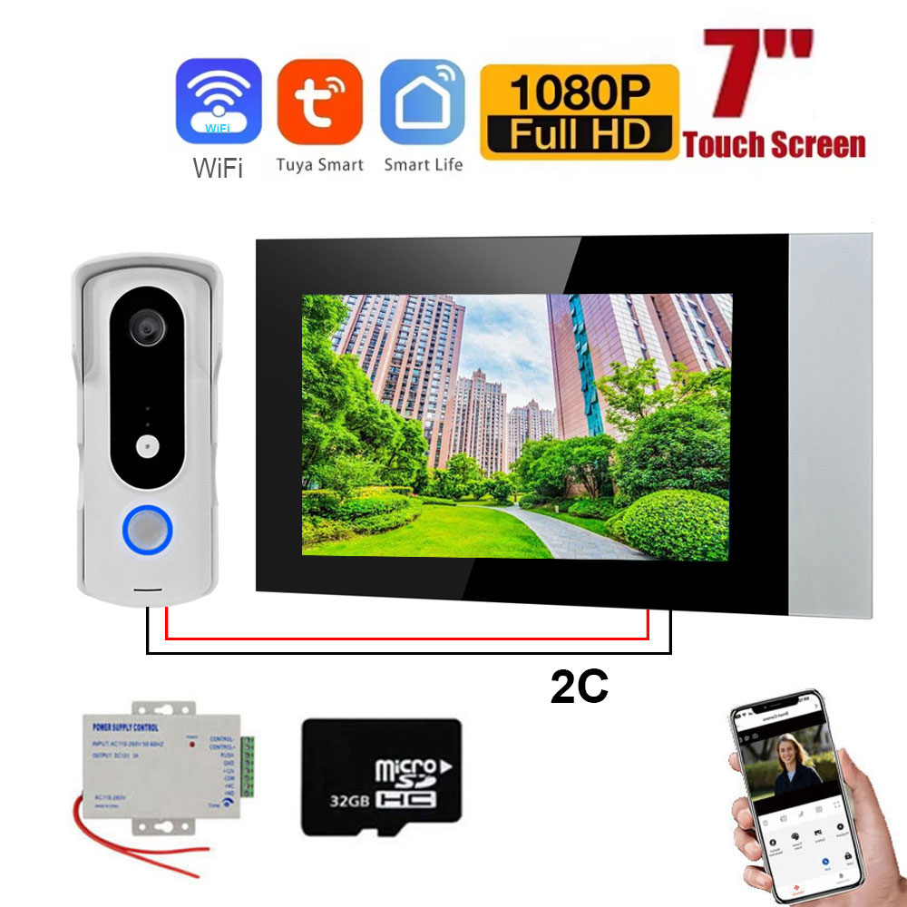 Smart Home Video Doorbell Enhanced Security With Smart Doorbell - 2-проводной умный дом Tuya Wi-Fi 1080P