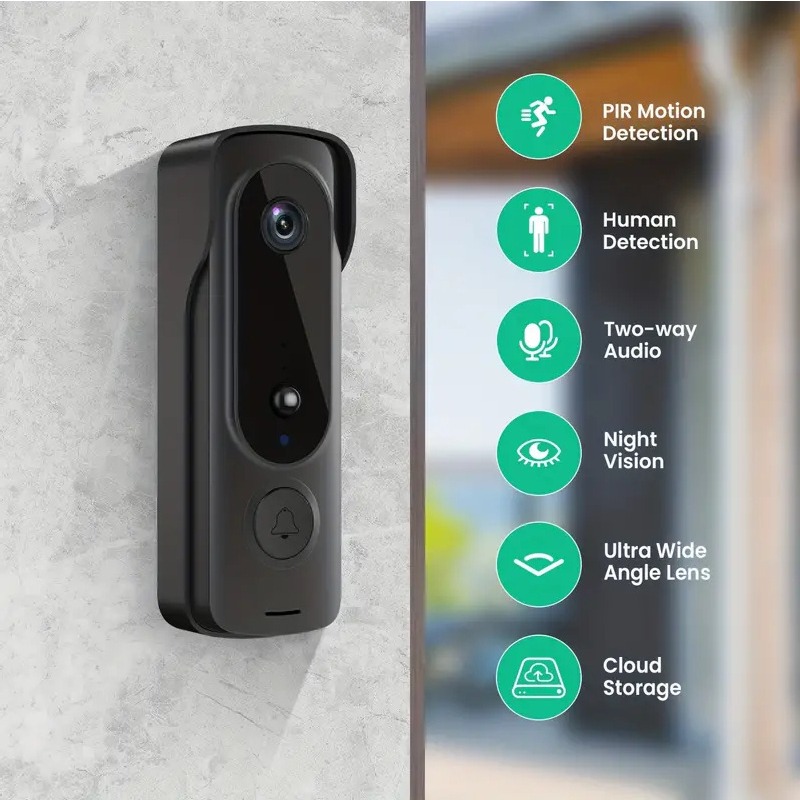 Smart Home Video Doorbell Enhanced Security With Smart Doorbell - Открытый беспроводной дверной звонок Солнечная крышка