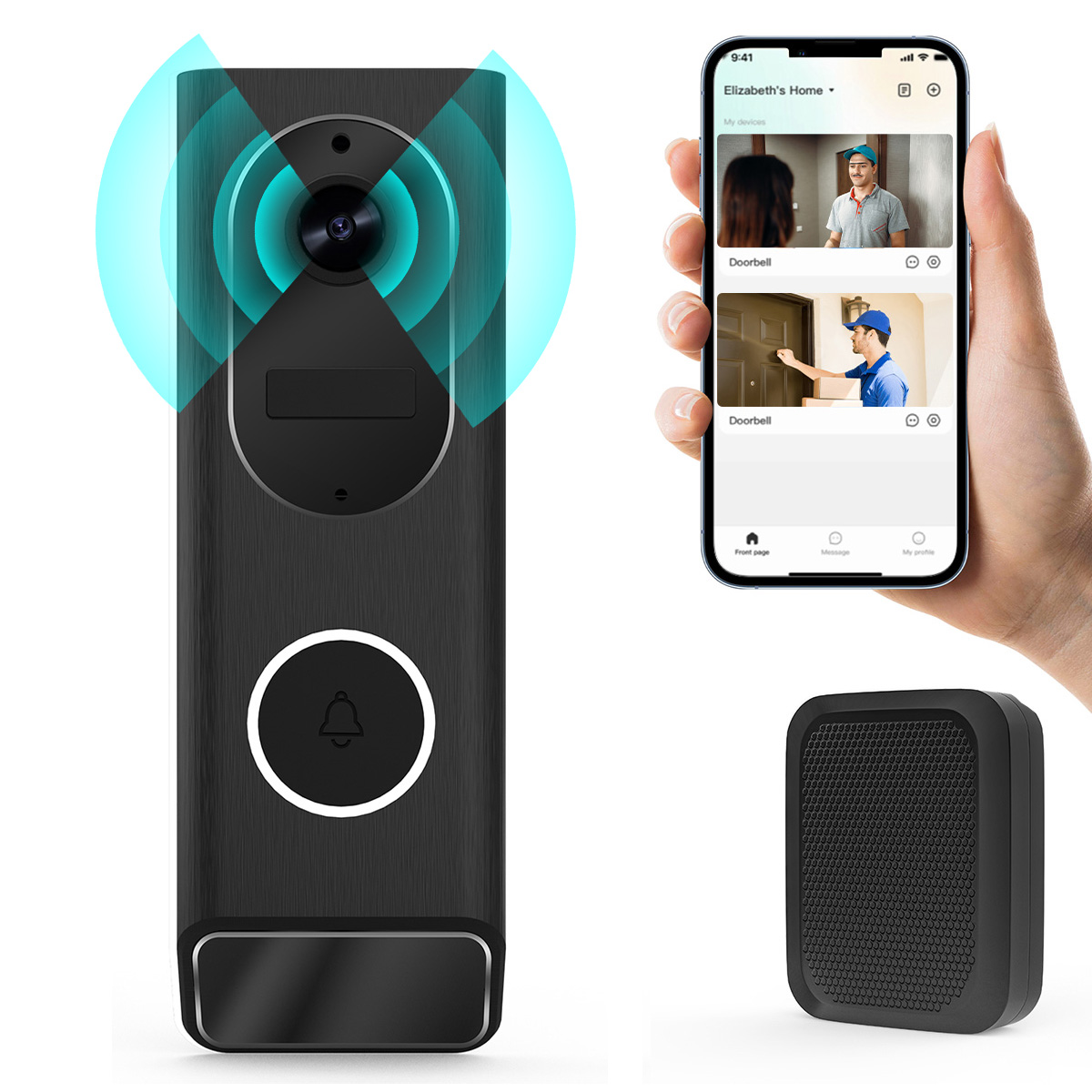 Smart Home Video Doorbell Enhanced Security With Smart Doorbell - Беспроводной Видеозвонок S7, 1080P, Wi-Fi, IP66