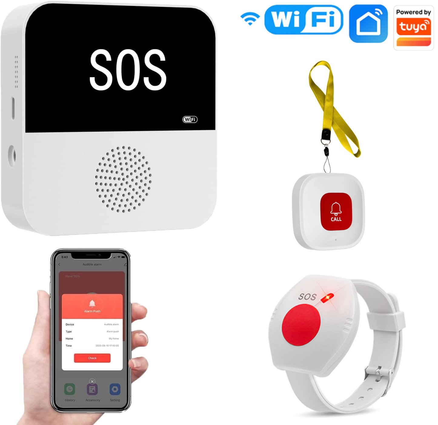 Tuya Wifi Socket - Беспроводной Wi-Fi пейджер для пожилых людей,