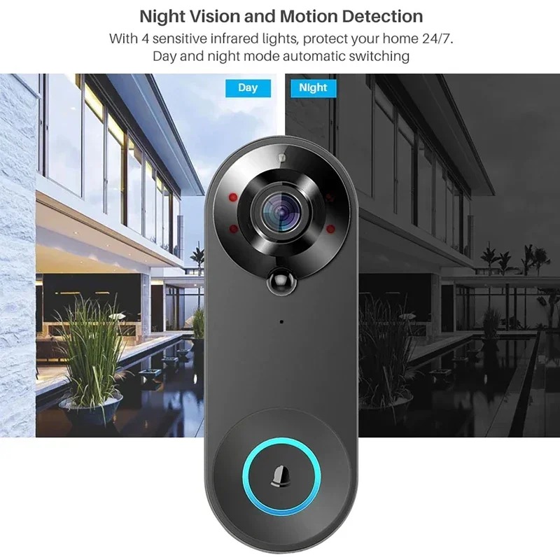HD 1080P умный беспроводной дв – обзор и цена Smart Home Video Doorbell Enhanced Security With Smart Doorbell