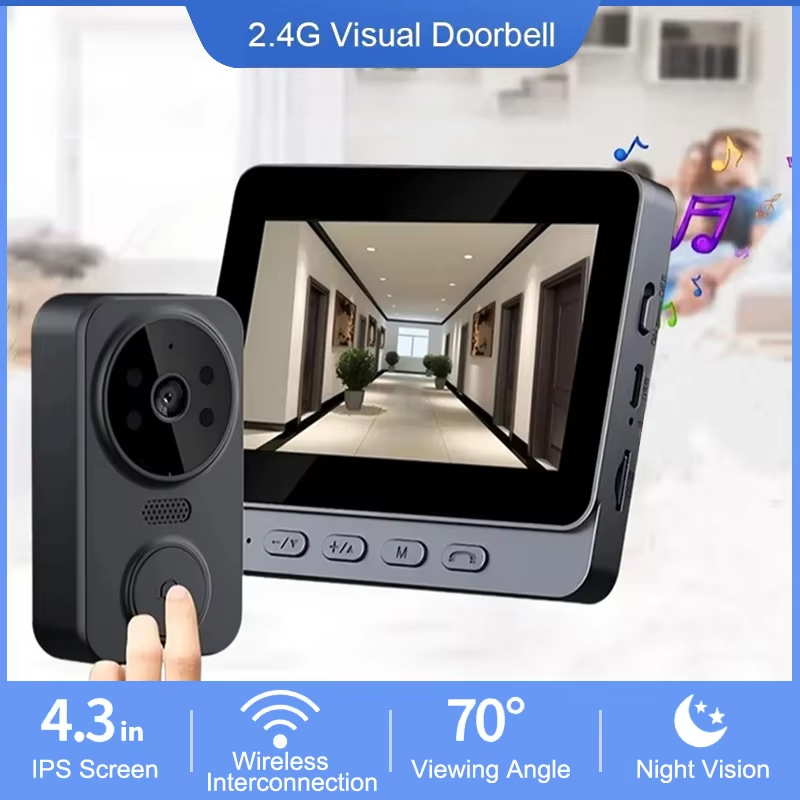 4,3-дюймовый Wi-Fi беспроводно – обзор и цена Smart Home Video Doorbell Enhanced Security With Smart Doorbell