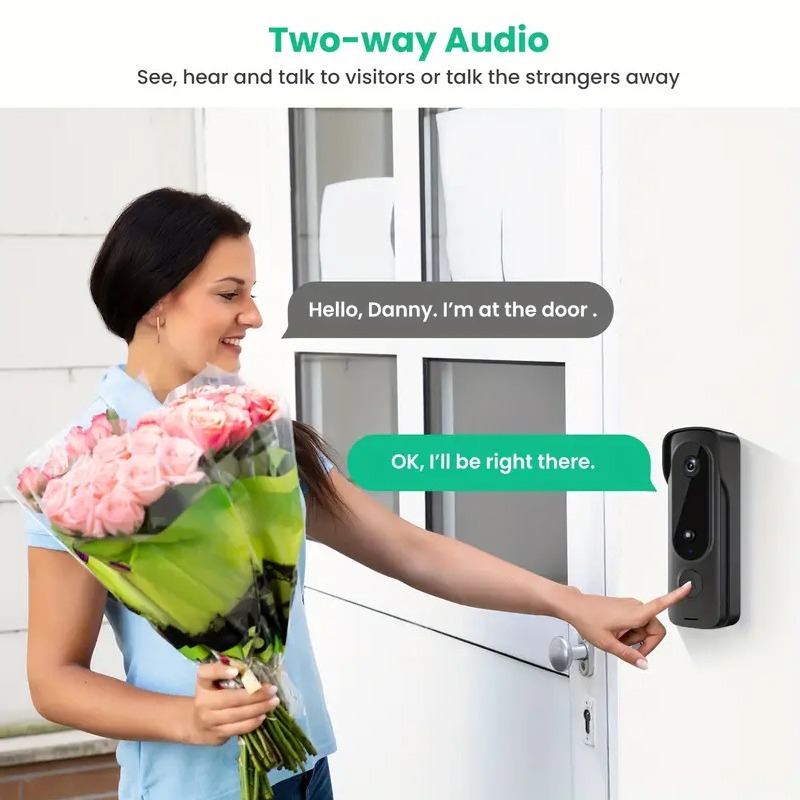 Открытый беспроводной дверной  – обзор и цена Smart Home Video Doorbell Enhanced Security With Smart Doorbell