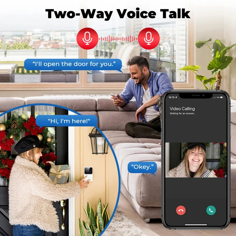 Умный Wi-Fi видеодомофон с бес – обзор и цена Smart Home Video Doorbell Enhanced Security With Smart Doorbell