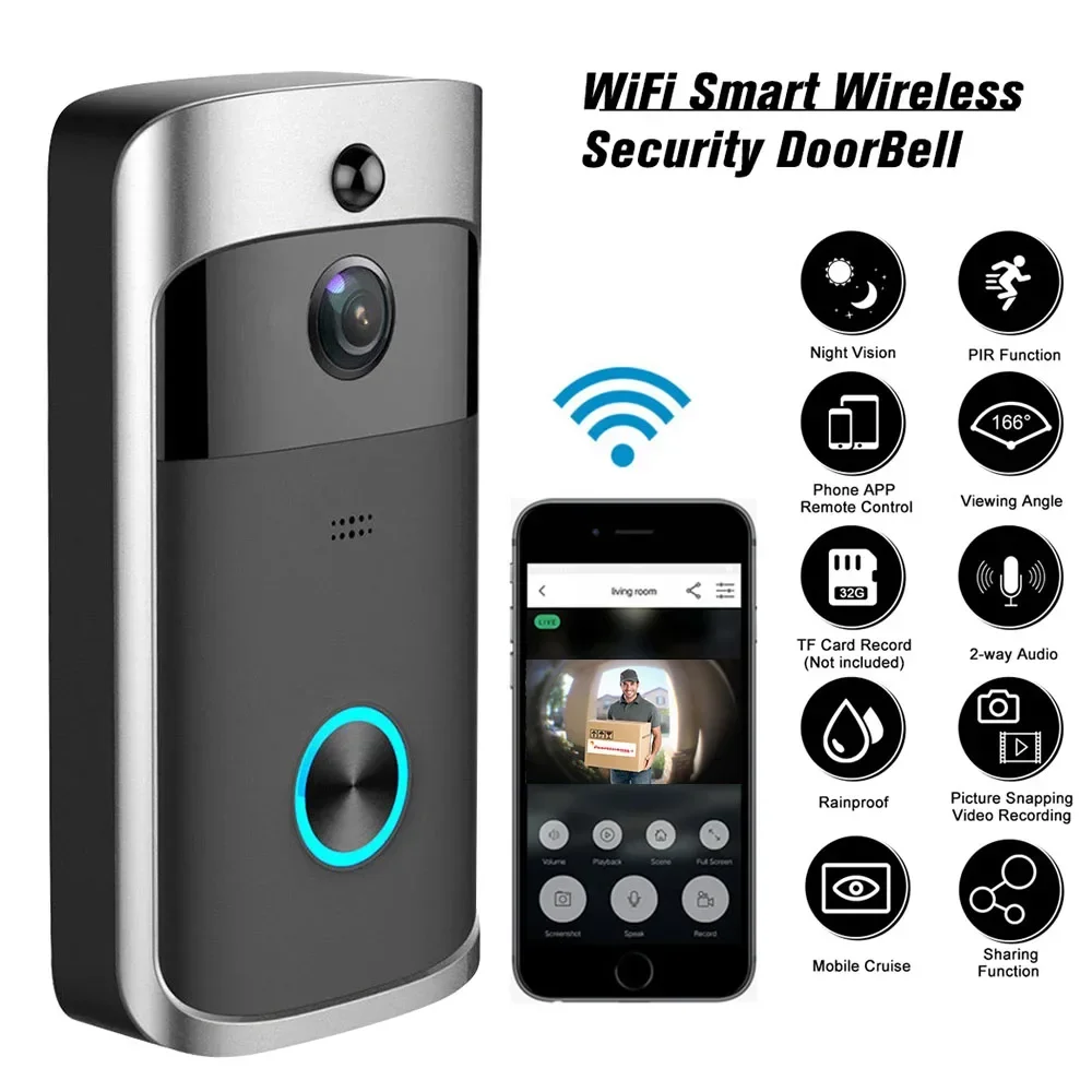 Новый беспроводной Wi-Fi видео – обзор и цена Smart Home Video Doorbell Enhanced Security With Smart Doorbell