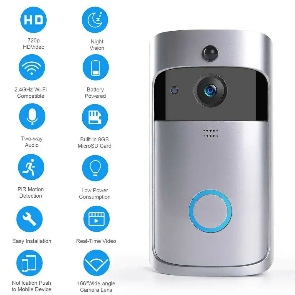 Новый беспроводной Wi-Fi видео – обзор и цена Smart Home Video Doorbell Enhanced Security With Smart Doorbell